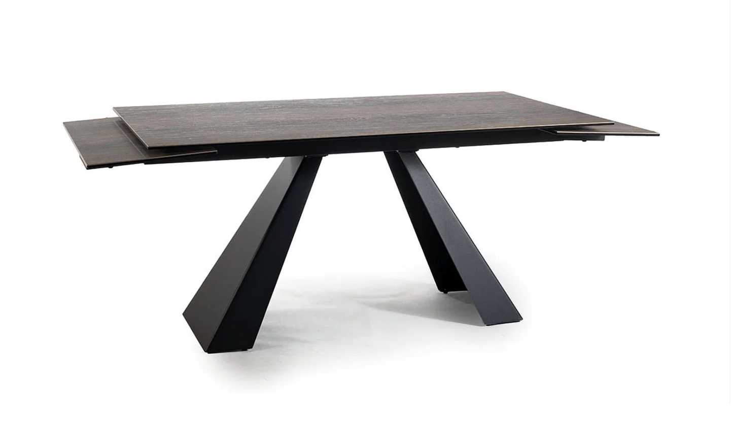Luxe Legno fahatású kerámia étkezőasztal