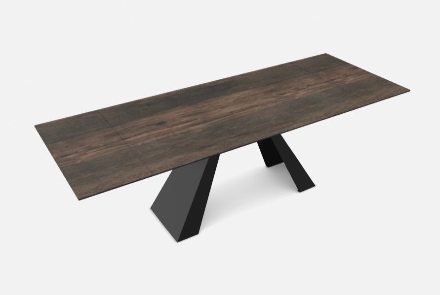 Luxe Legno fahatású kerámia étkezőasztal