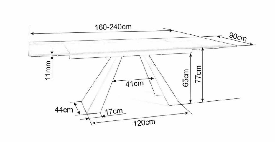 Luxe Legno fahatású kerámia étkezőasztal
