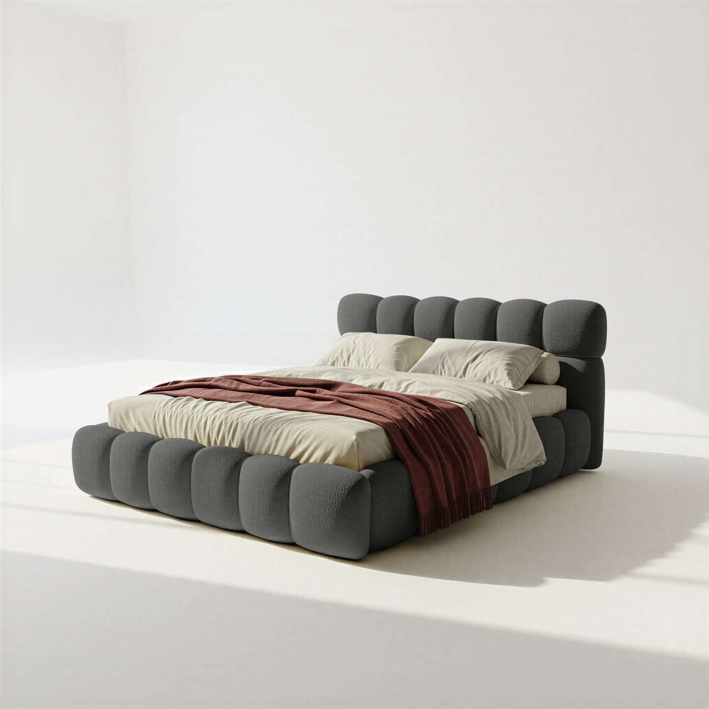 Boston Slim franciaágy buklészövettel RAKTÁRRÓL