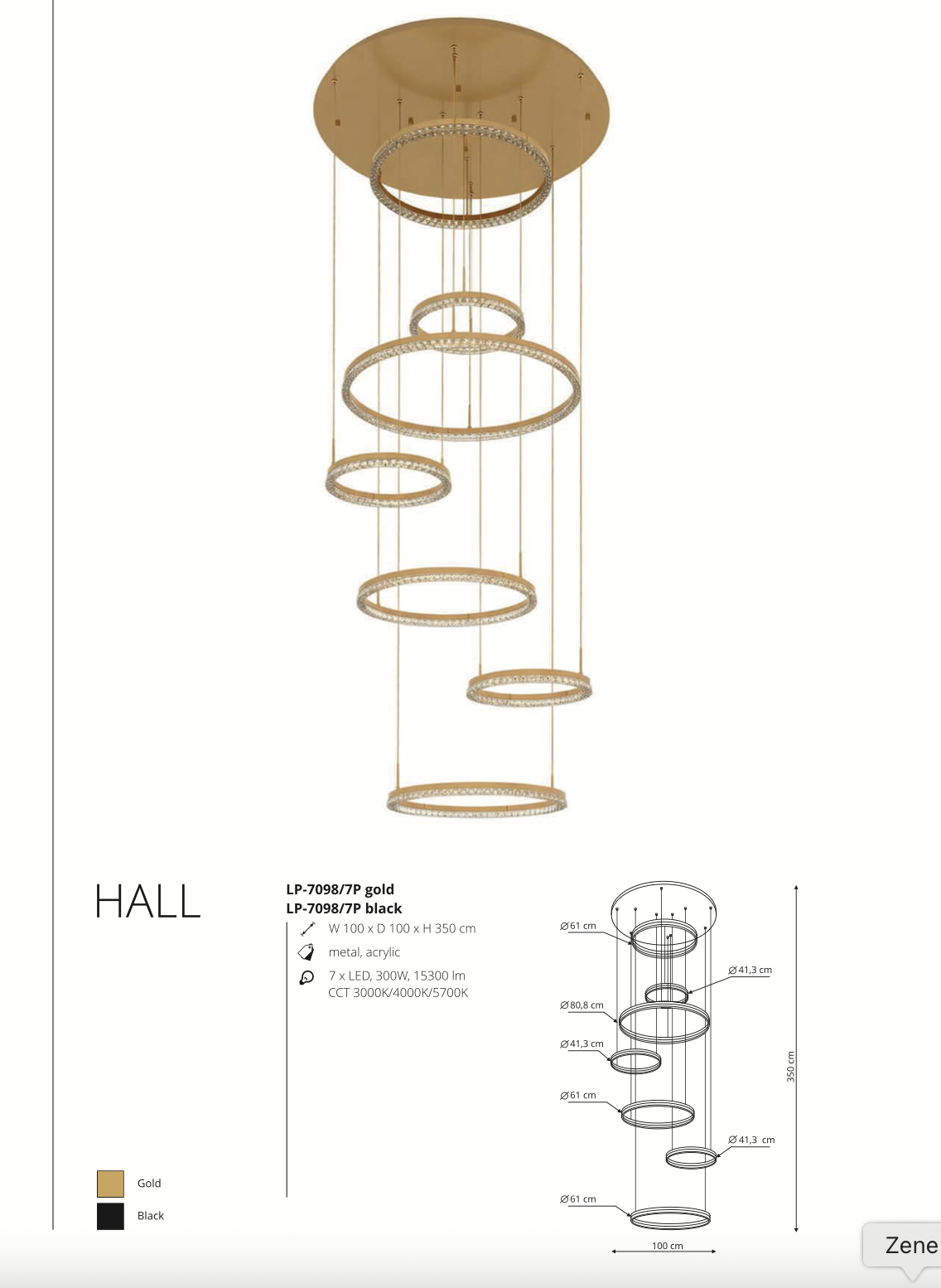 Hall Gold LED lámpa