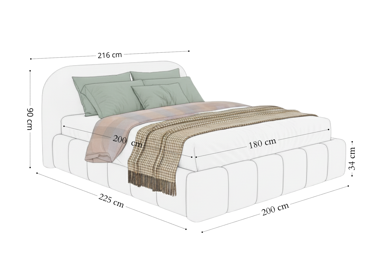 Orlando Slim franciaágy buklészövettel