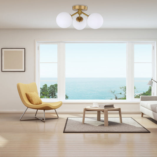 Dorion 3 mennyezeti lámpa – arany/fehér