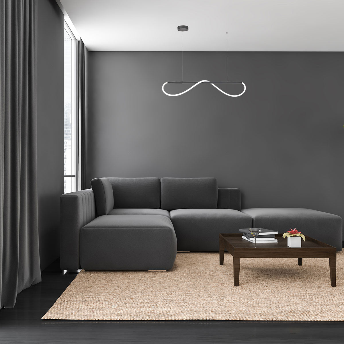 Melia Black 100 LED függőlámpa