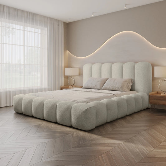 Miami franciaágy buklészövettel RAKTÁRRÓL