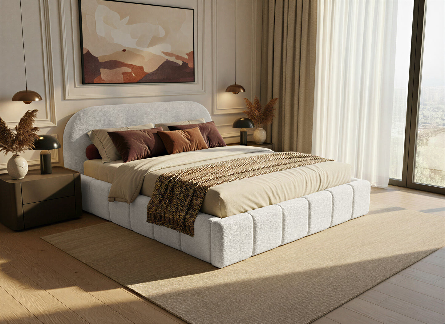 Orlando Slim franciaágy buklészövettel