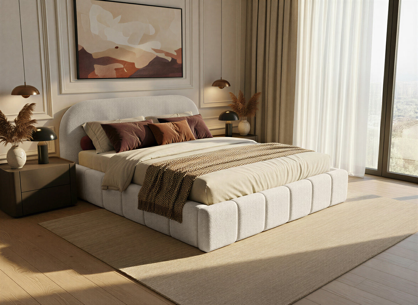 Orlando Slim franciaágy buklészövettel