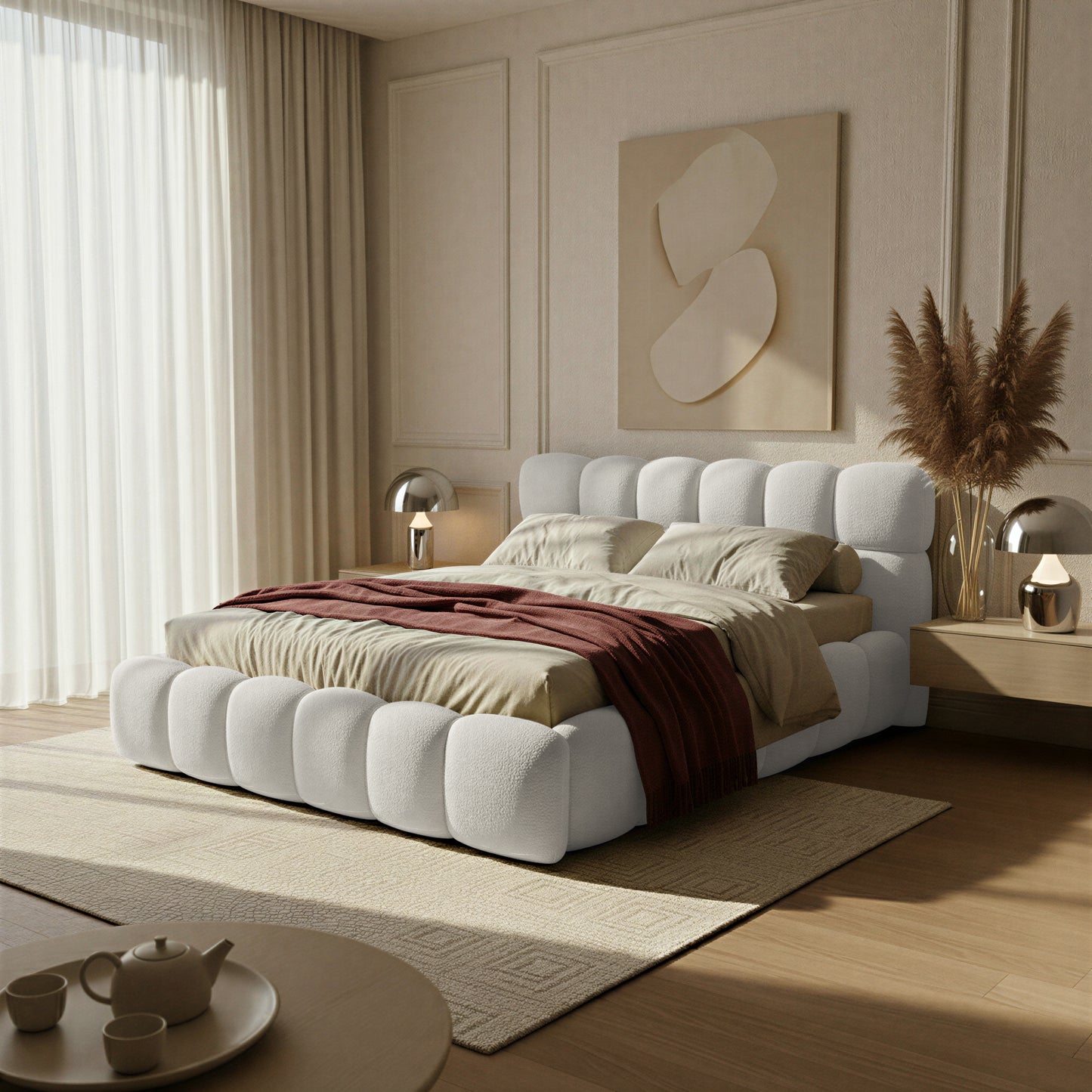 Boston Slim franciaágy buklészövettel RAKTÁRRÓL